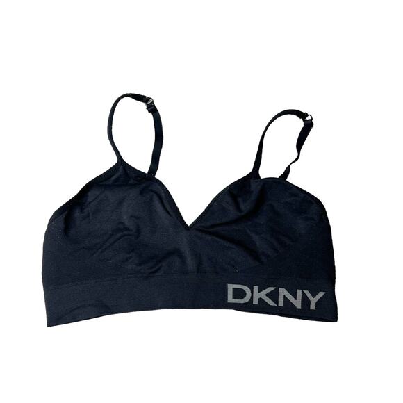 DKNY Black Wireless Seeamless Bralette No Padding Size Medium - Picture 1 of 6